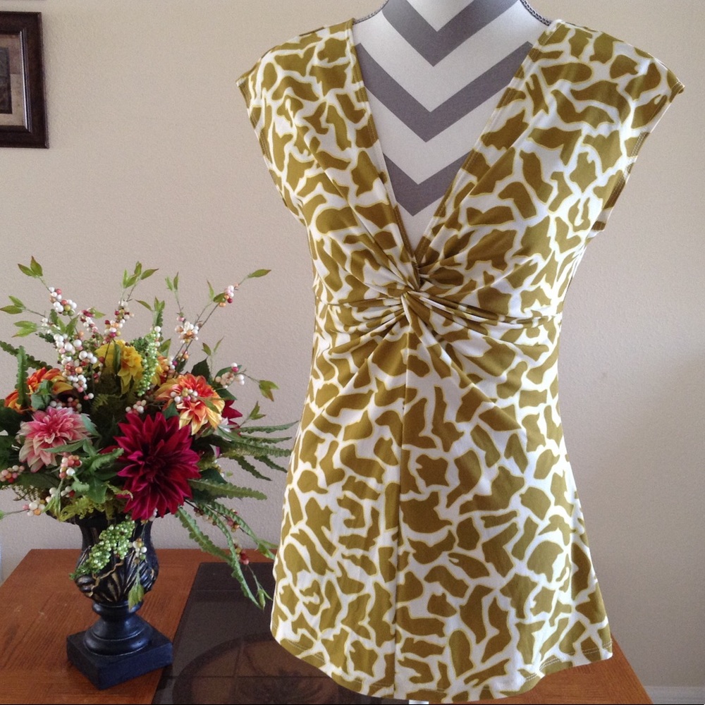 Annalee and Hope Deep V-Neck Short Sleeve Blouse